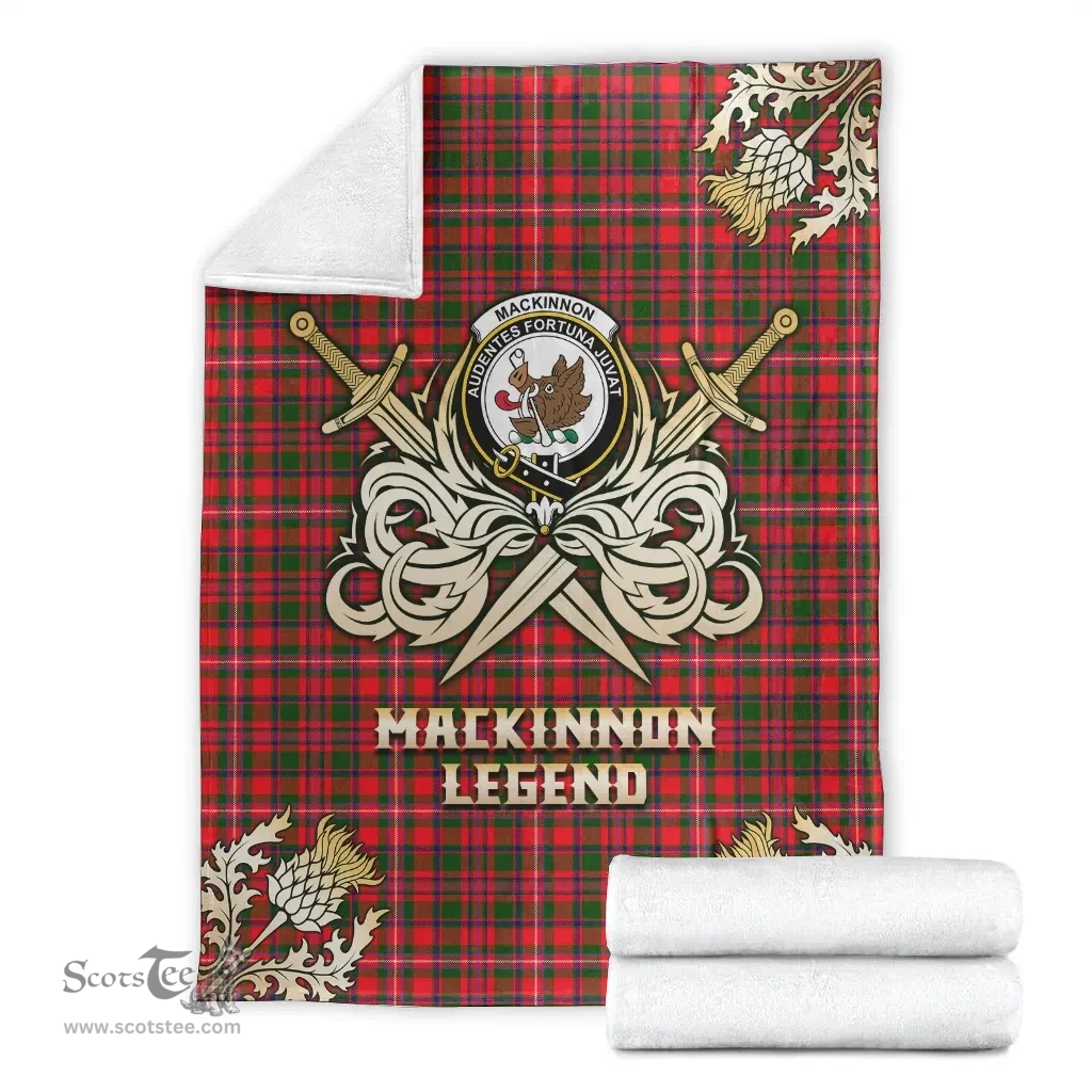 Scottish Premium Blanket MacKinnon Modern Clan Tartan Blanket - Gold Courage Style Scottish Plaid Tartan Plaid