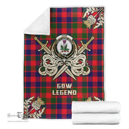 Scottish Premium Blanket Gow of Skeoch Clan Tartan Blanket - Gold Courage Style Scottish Plaid Tartan Plaid