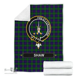 Scottish Shaw (of Tordarroch) Clan Tartan Blanket - Crest Classic Scottish Plaid Tartan Plaid