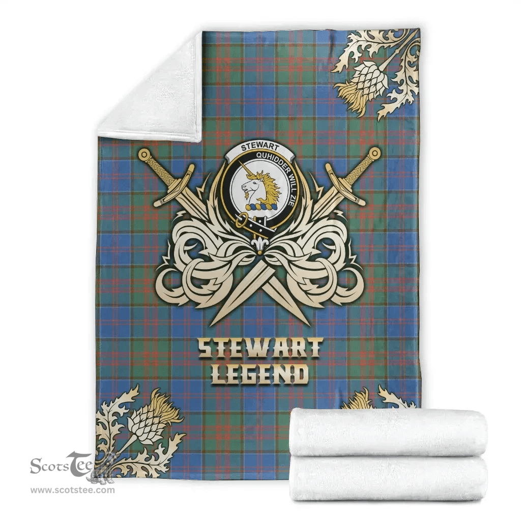 Scottish Premium Blanket Stewart of Appin Hunting Ancient Clan Tartan Blanket - Gold Courage Style Scottish Plaid Tartan Plaid