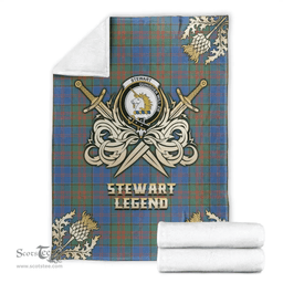 Scottish Premium Blanket Stewart of Appin Hunting Ancient Clan Tartan Blanket - Gold Courage Style Scottish Plaid Tartan Plaid