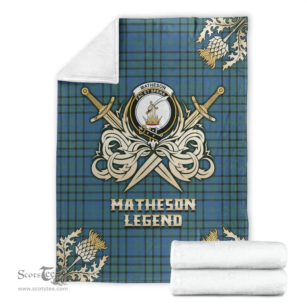 Scottish Premium Blanket Matheson Hunting Ancient Clan Tartan Blanket - Gold Courage Style Scottish Plaid Tartan Plaid