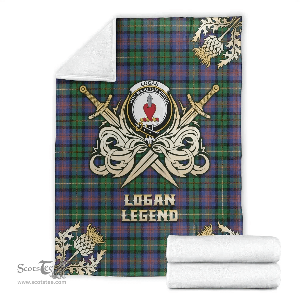 Scottish Premium Blanket Logan Ancient Clan Tartan Blanket - Gold Courage Style Scottish Plaid Tartan Plaid