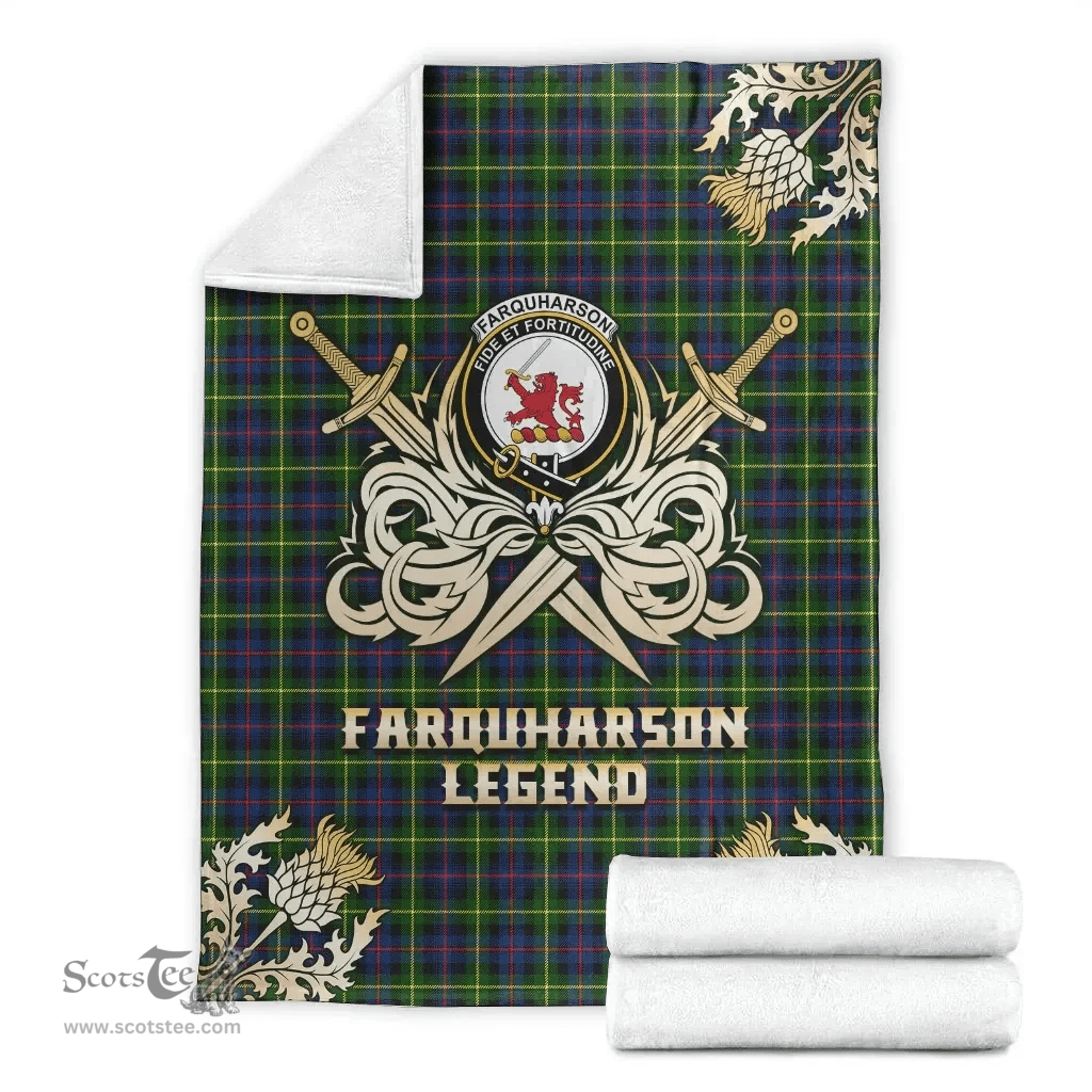 Scottish Premium Blanket Farquharson Modern Clan Tartan Blanket - Gold Courage Style Scottish Plaid Tartan Plaid