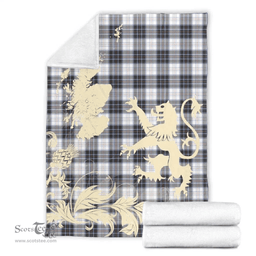Scottish MacRae Dress Modern Clan Tartan Blanket -  Lion Thistle Map Style Scottish Plaid Tartan Plaid