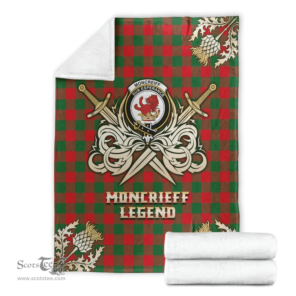 Scottish Premium Blanket Moncrieff Clan Tartan Blanket - Gold Courage Style Scottish Plaid Tartan Plaid