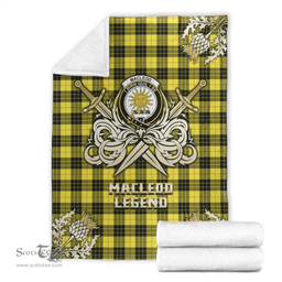Scottish Premium Blanket MacLeod of Lewis Modern Clan Tartan Blanket - Gold Courage Style Scottish Plaid Tartan Plaid