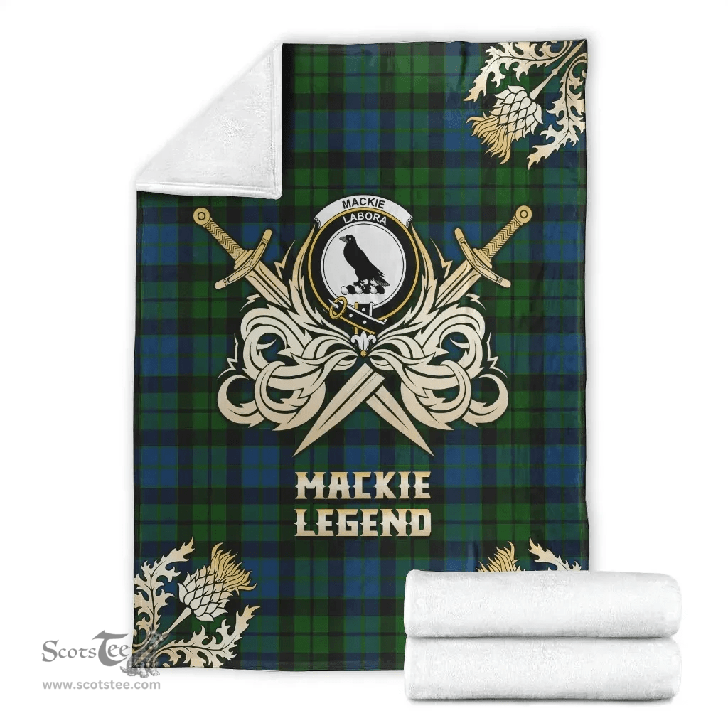 Scottish Premium Blanket MacKie Clan Tartan Blanket - Gold Courage Style Scottish Plaid Tartan Plaid