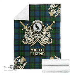 Scottish Premium Blanket MacKie Clan Tartan Blanket - Gold Courage Style Scottish Plaid Tartan Plaid