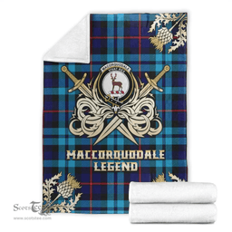 Scottish Premium Blanket MacCorquodale Clan Tartan Blanket - Gold Courage Style Scottish Plaid Tartan Plaid