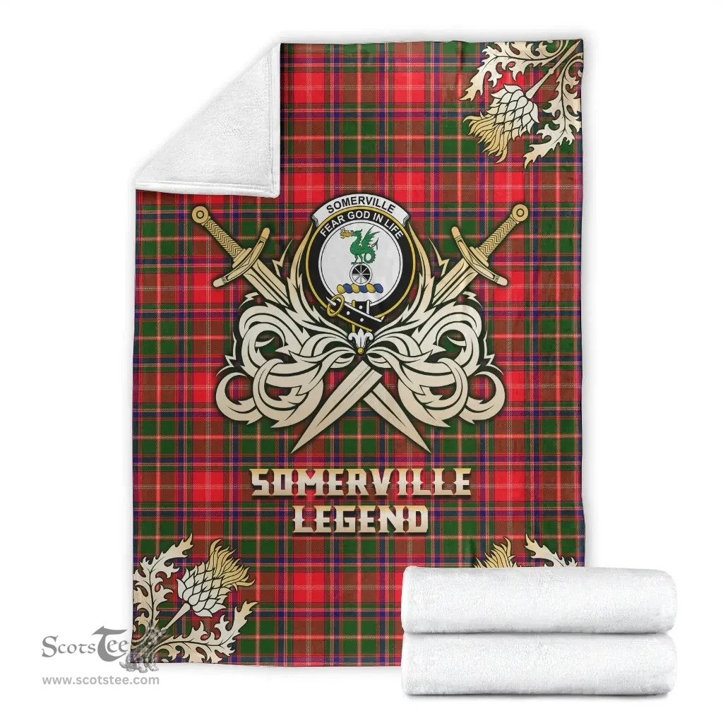 Scottish Premium Blanket Somerville Modern Clan Tartan Blanket - Gold Courage Style Scottish Plaid Tartan Plaid