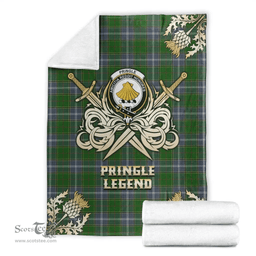 Scottish Premium Blanket Pringle Clan Tartan Blanket - Gold Courage Style Scottish Plaid Tartan Plaid