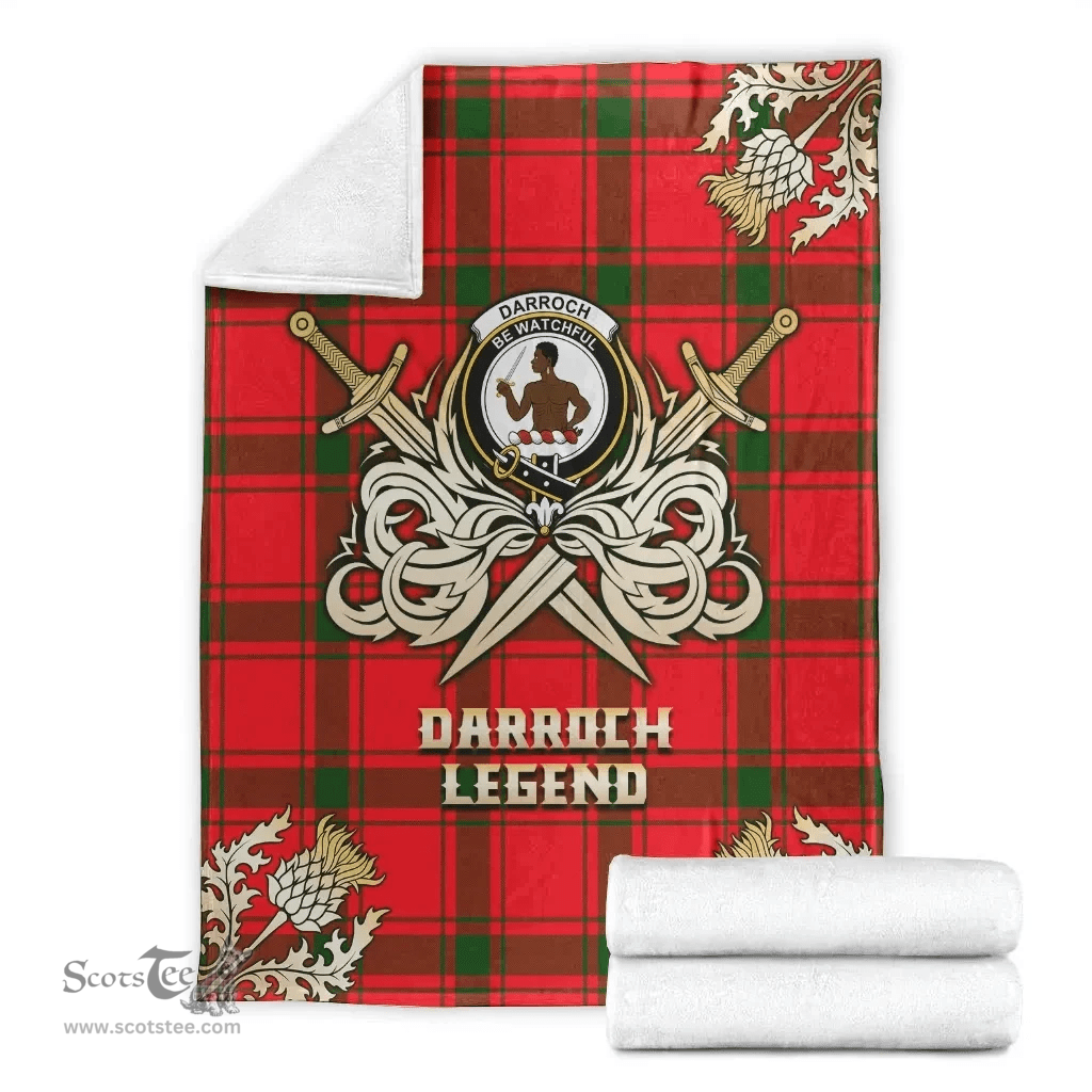 Scottish Premium Blanket Darroch Clan Tartan Blanket - Gold Courage Style Scottish Plaid Tartan Plaid