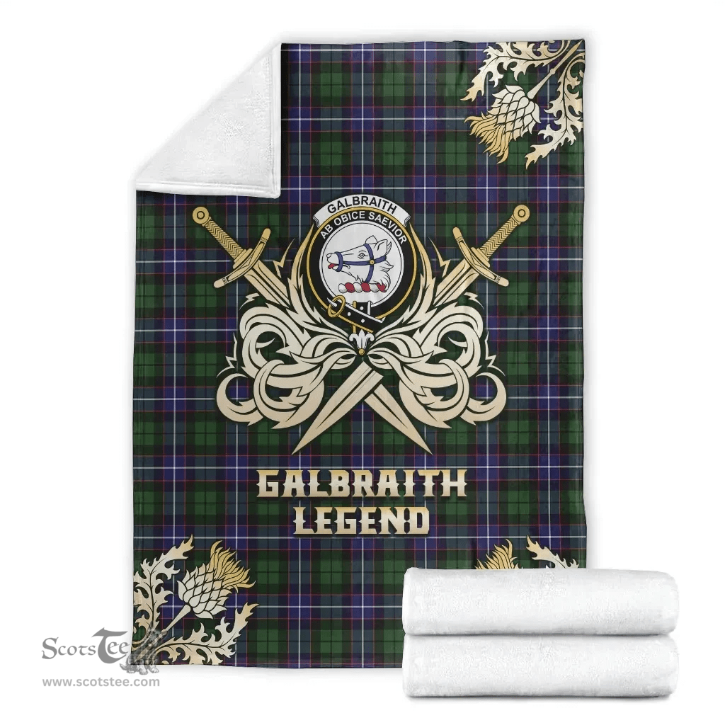 Scottish Premium Blanket Galbraith Modern Clan Tartan Blanket - Gold Courage Style Scottish Plaid Tartan Plaid
