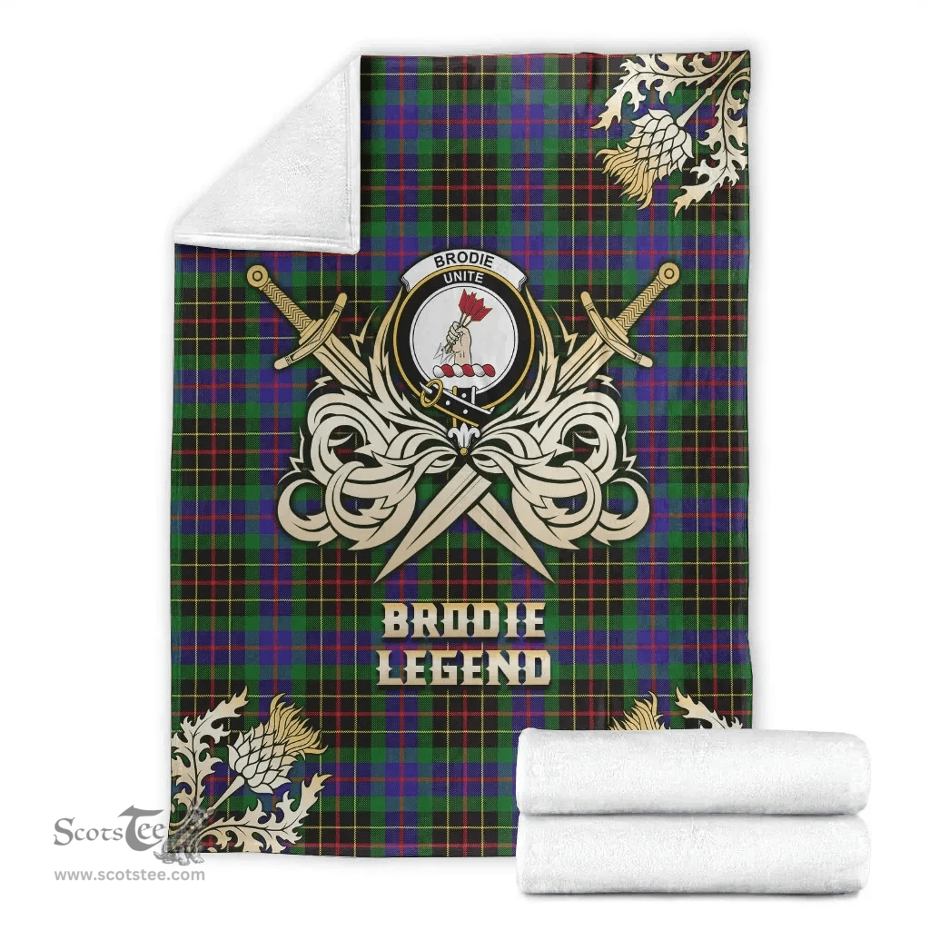 Scottish Premium Blanket Brodie Hunting Modern Clan Tartan Blanket - Gold Courage Style Scottish Plaid Tartan Plaid