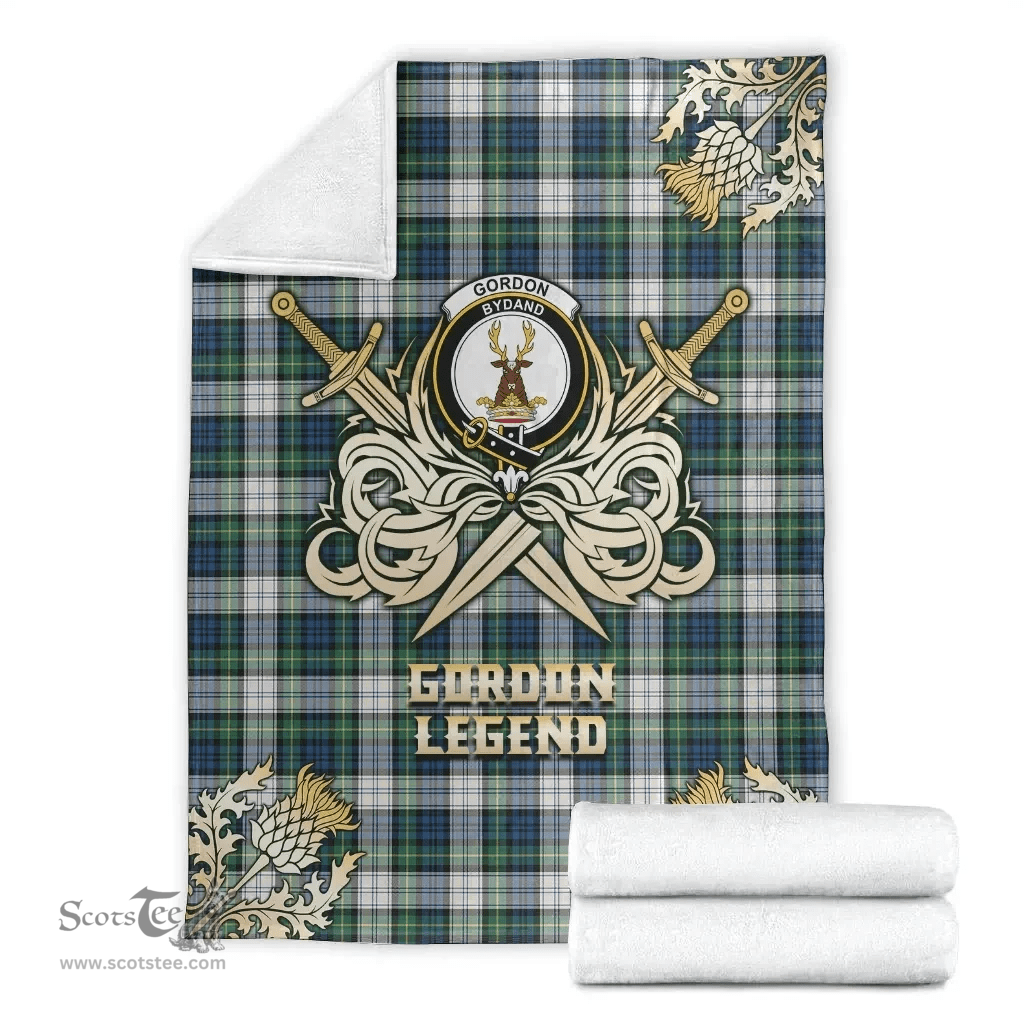 Scottish Premium Blanket Gordon Dress Ancient Clan Tartan Blanket - Gold Courage Style Scottish Plaid Tartan Plaid