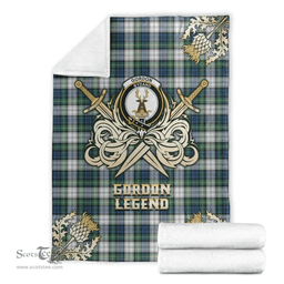 Scottish Premium Blanket Gordon Dress Ancient Clan Tartan Blanket - Gold Courage Style Scottish Plaid Tartan Plaid