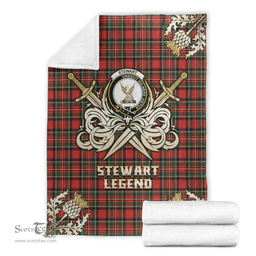 Scottish Premium Blanket Stewart Royal Modern Clan Tartan Blanket - Gold Courage Style Scottish Plaid Tartan Plaid