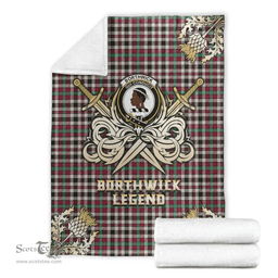 Scottish Premium Blanket Borthwick Dress Ancient Clan Tartan Blanket - Gold Courage Style Scottish Plaid Tartan Plaid