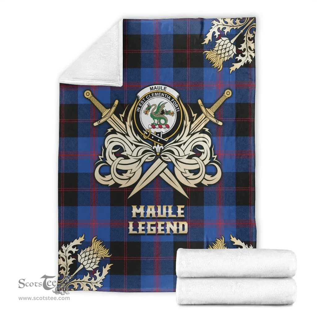Scottish Premium Blanket Maule Clan Tartan Blanket - Gold Courage Style Scottish Plaid Tartan Plaid