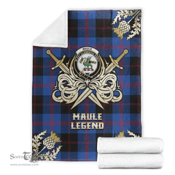 Scottish Premium Blanket Maule Clan Tartan Blanket - Gold Courage Style Scottish Plaid Tartan Plaid
