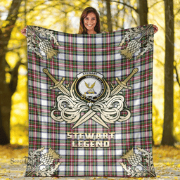 Scottish Premium Blanket Stewart Dress Modern Clan Tartan Blanket - Gold Courage Style Scottish Plaid Tartan Plaid