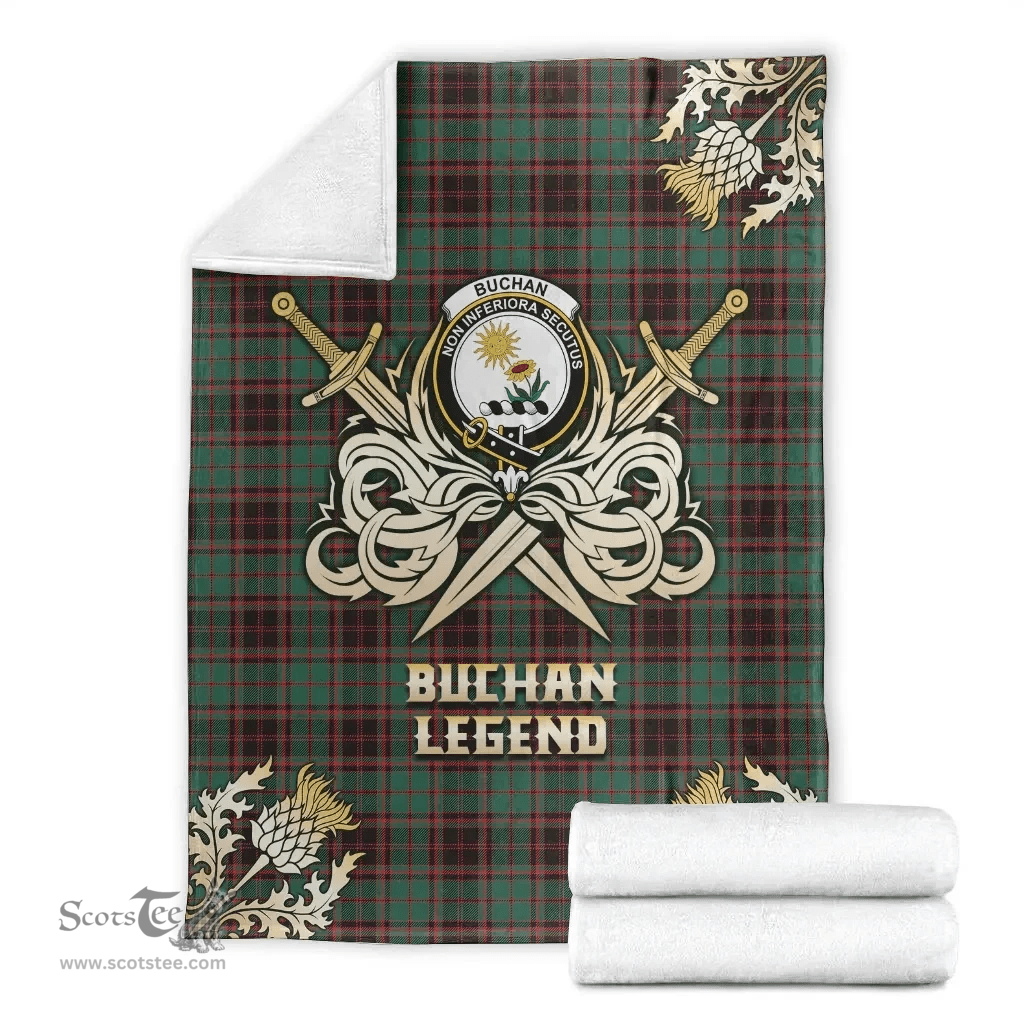 Scottish Premium Blanket Buchan Ancient Clan Tartan Blanket - Gold Courage Style Scottish Plaid Tartan Plaid