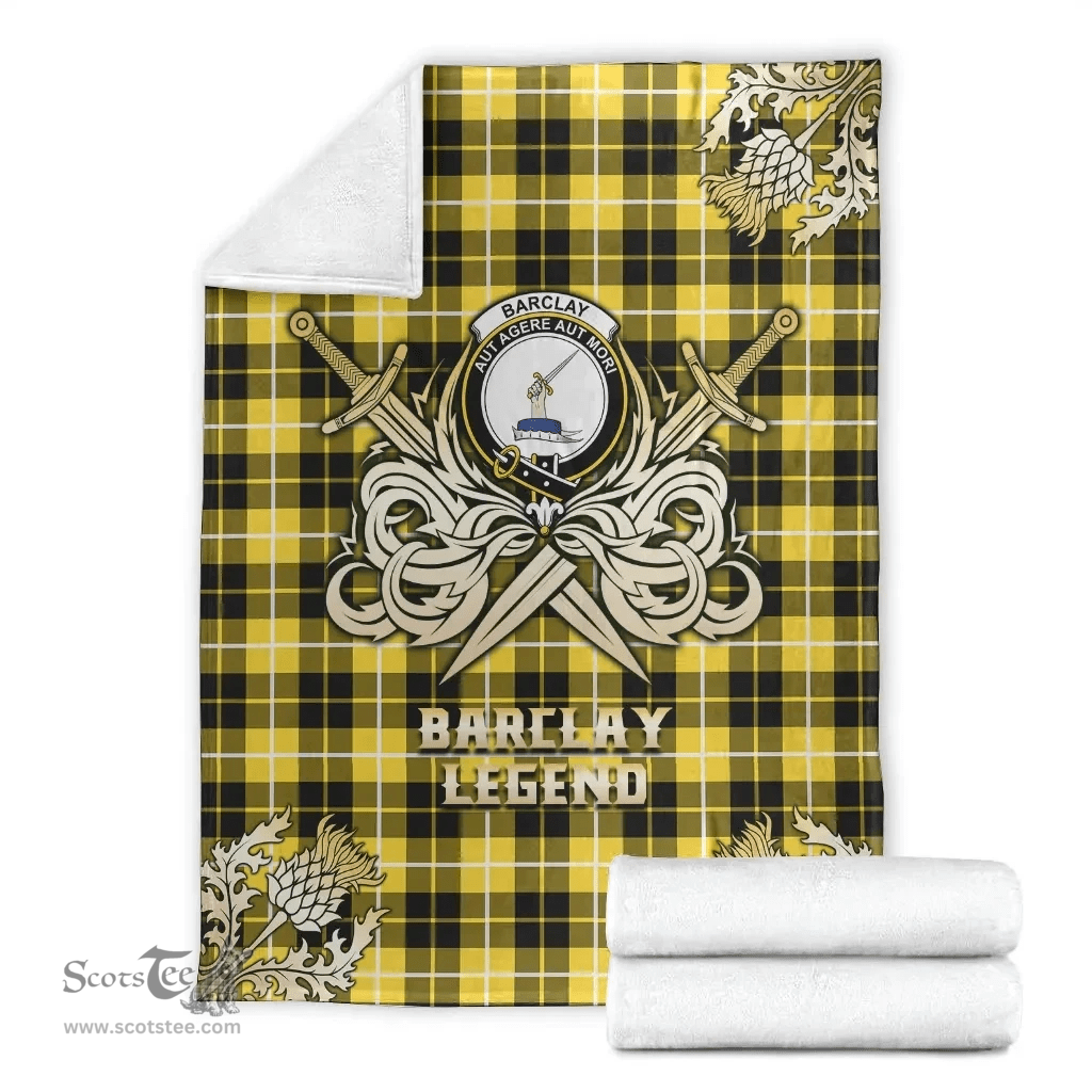 Scottish Premium Blanket Barclay Dress Modern Clan Tartan Blanket - Gold Courage Style Scottish Plaid Tartan Plaid