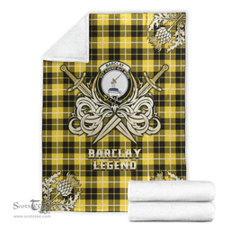 Scottish Premium Blanket Barclay Dress Modern Clan Tartan Blanket - Gold Courage Style Scottish Plaid Tartan Plaid
