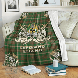 Scottish Premium Blanket Copeland Clan Tartan Blanket - Gold Courage Style Scottish Plaid Tartan Plaid