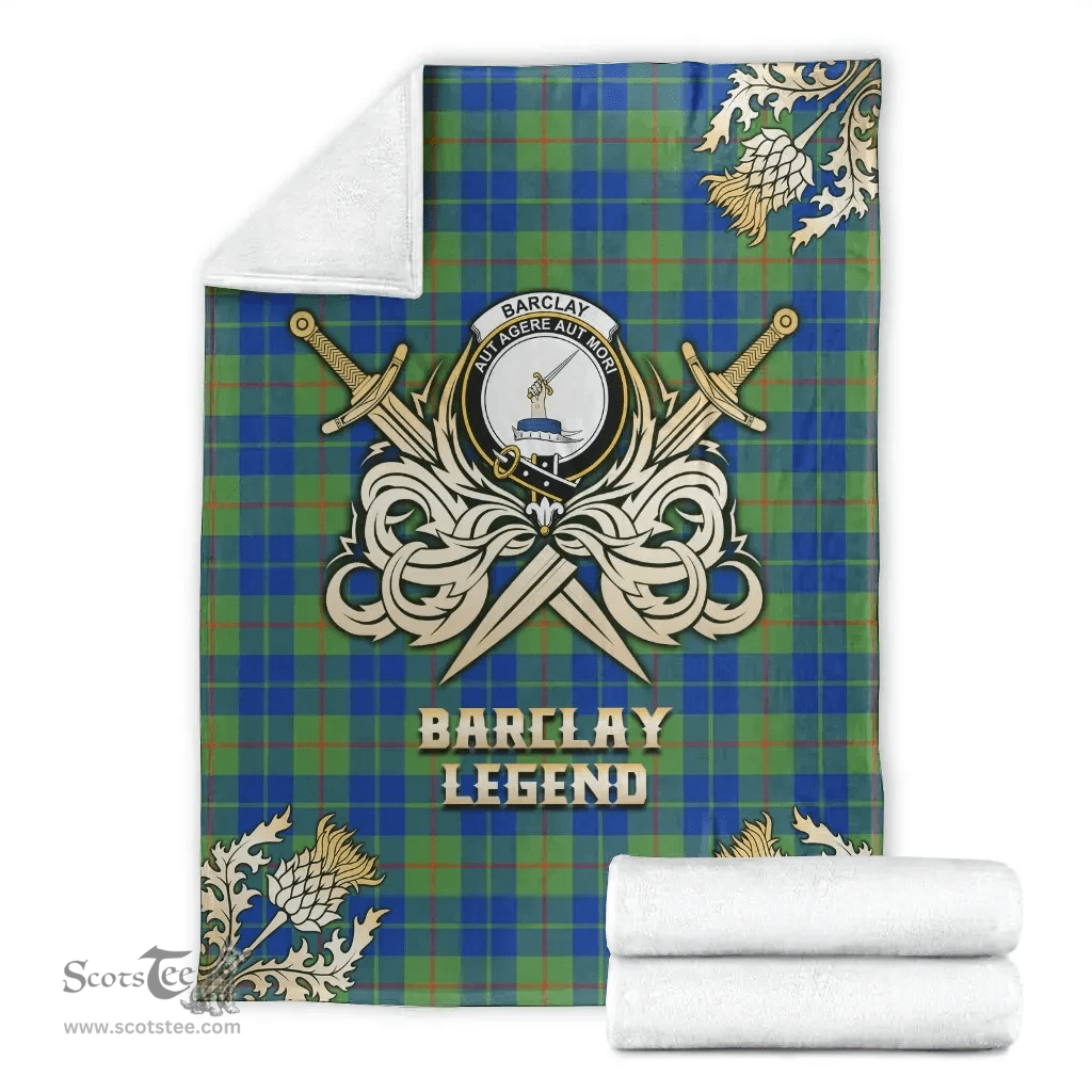 Scottish Premium Blanket Barclay Hunting Ancient Clan Tartan Blanket - Gold Courage Style Scottish Plaid Tartan Plaid