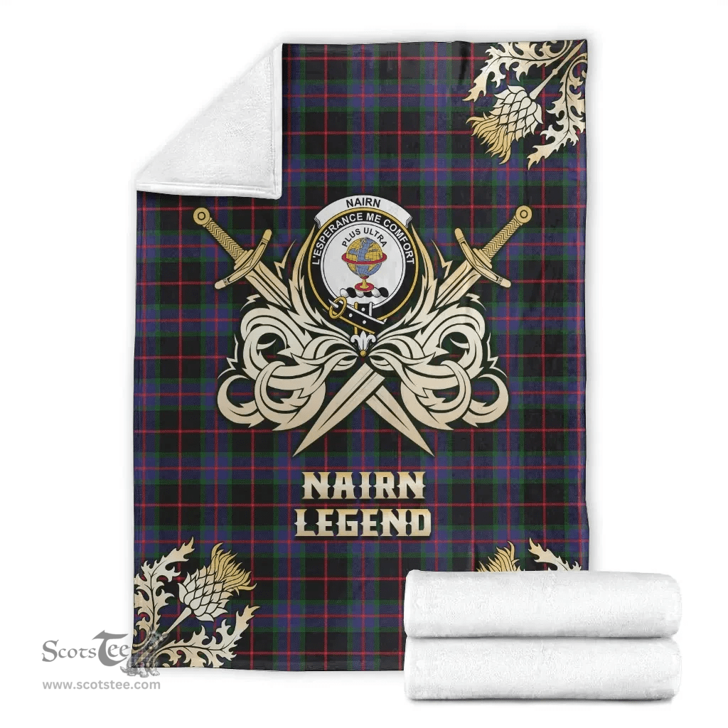 Scottish Premium Blanket Nairn Clan Tartan Blanket - Gold Courage Style Scottish Plaid Tartan Plaid