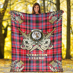 Scottish Premium Blanket Straiton Clan Tartan Blanket - Gold Courage Style Scottish Plaid Tartan Plaid