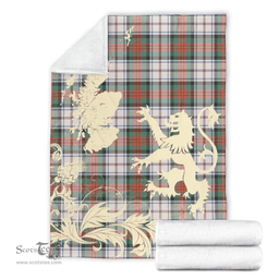 Scottish MacDuff Dress Ancient Clan Tartan Blanket -  Lion Thistle Map Style Scottish Plaid Tartan Plaid
