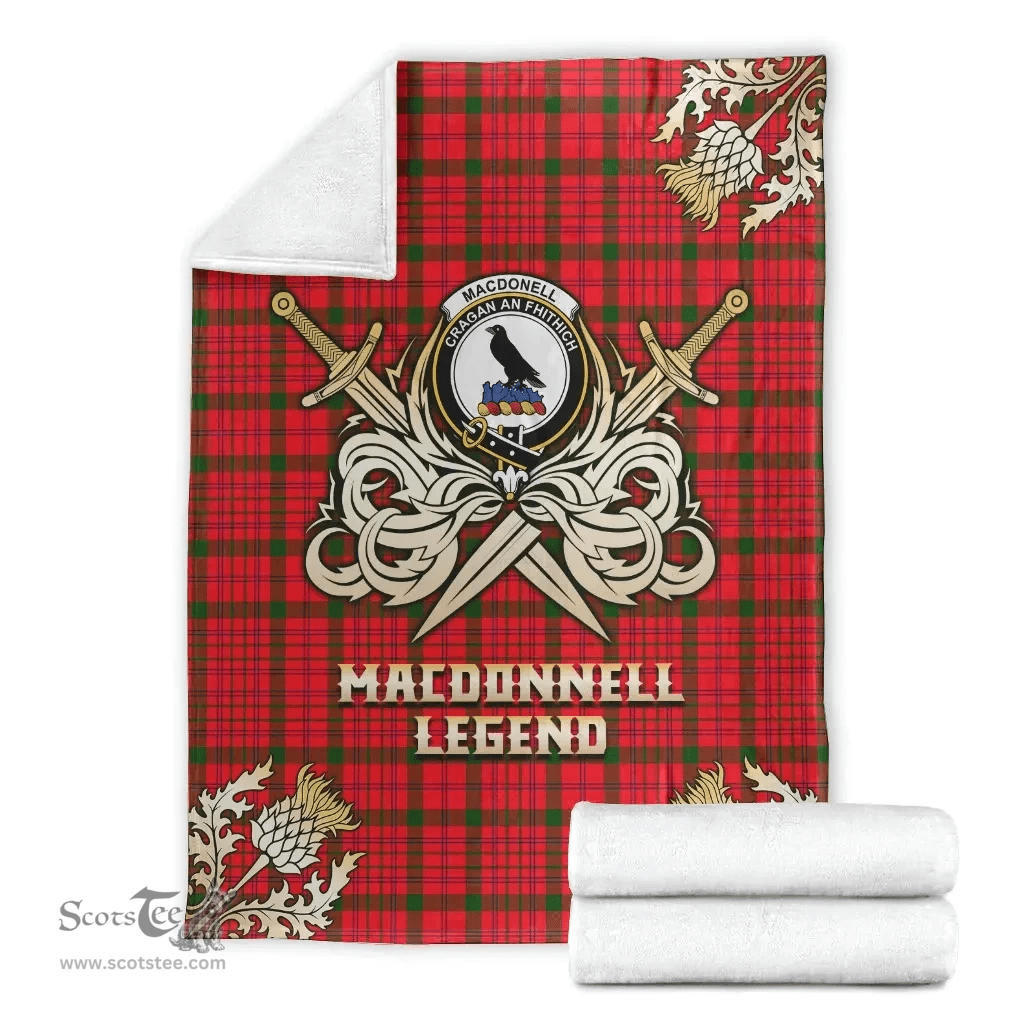 Scottish Premium Blanket MacDonnell of Keppoch Modern Clan Tartan Blanket - Gold Courage Style Scottish Plaid Tartan Plaid