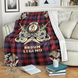 Scottish Premium Blanket Broun Modern Clan Tartan Blanket - Gold Courage Style Scottish Plaid Tartan Plaid