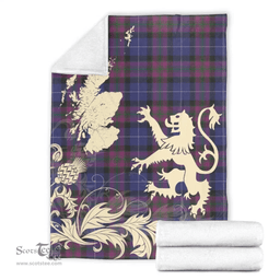 Scottish Pride of Scotland Clan Tartan Blanket -  Lion Thistle Map Style Scottish Plaid Tartan Plaid