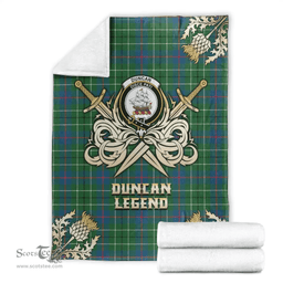 Scottish Premium Blanket Duncan Ancient Clan Tartan Blanket - Gold Courage Style Scottish Plaid Tartan Plaid