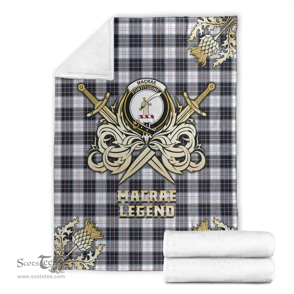 Scottish Premium Blanket MacRae Dress Modern Clan Tartan Blanket - Gold Courage Style Scottish Plaid Tartan Plaid