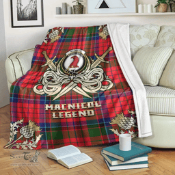 Scottish Premium Blanket MacNicol of Scorrybreac Clan Tartan Blanket - Gold Courage Style Scottish Plaid Tartan Plaid