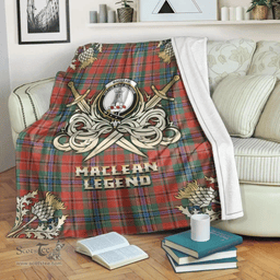 Scottish Premium Blanket MacLean of Duart Ancient Clan Tartan Blanket - Gold Courage Style Scottish Plaid Tartan Plaid