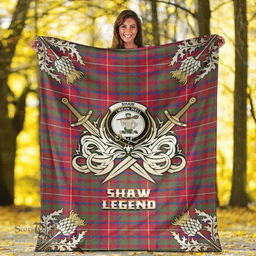 Scottish Premium Blanket Shaw Red Modern Clan Tartan Blanket - Gold Courage Style Scottish Plaid Tartan Plaid