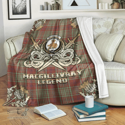 Scottish Premium Blanket MacGillivray Hunting Ancient Clan Tartan Blanket - Gold Courage Style Scottish Plaid Tartan Plaid