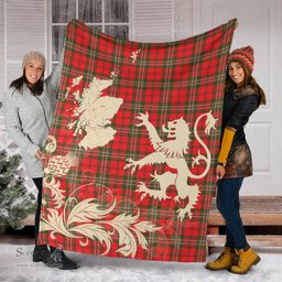 Scottish SCOTT MODERN Clan Tartan Blanket -  Lion Thistle Map Style Scottish Plaid Tartan Plaid