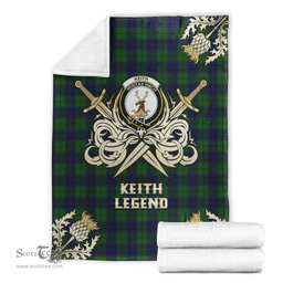Scottish Premium Blanket Keith Modern Clan Tartan Blanket - Gold Courage Style Scottish Plaid Tartan Plaid