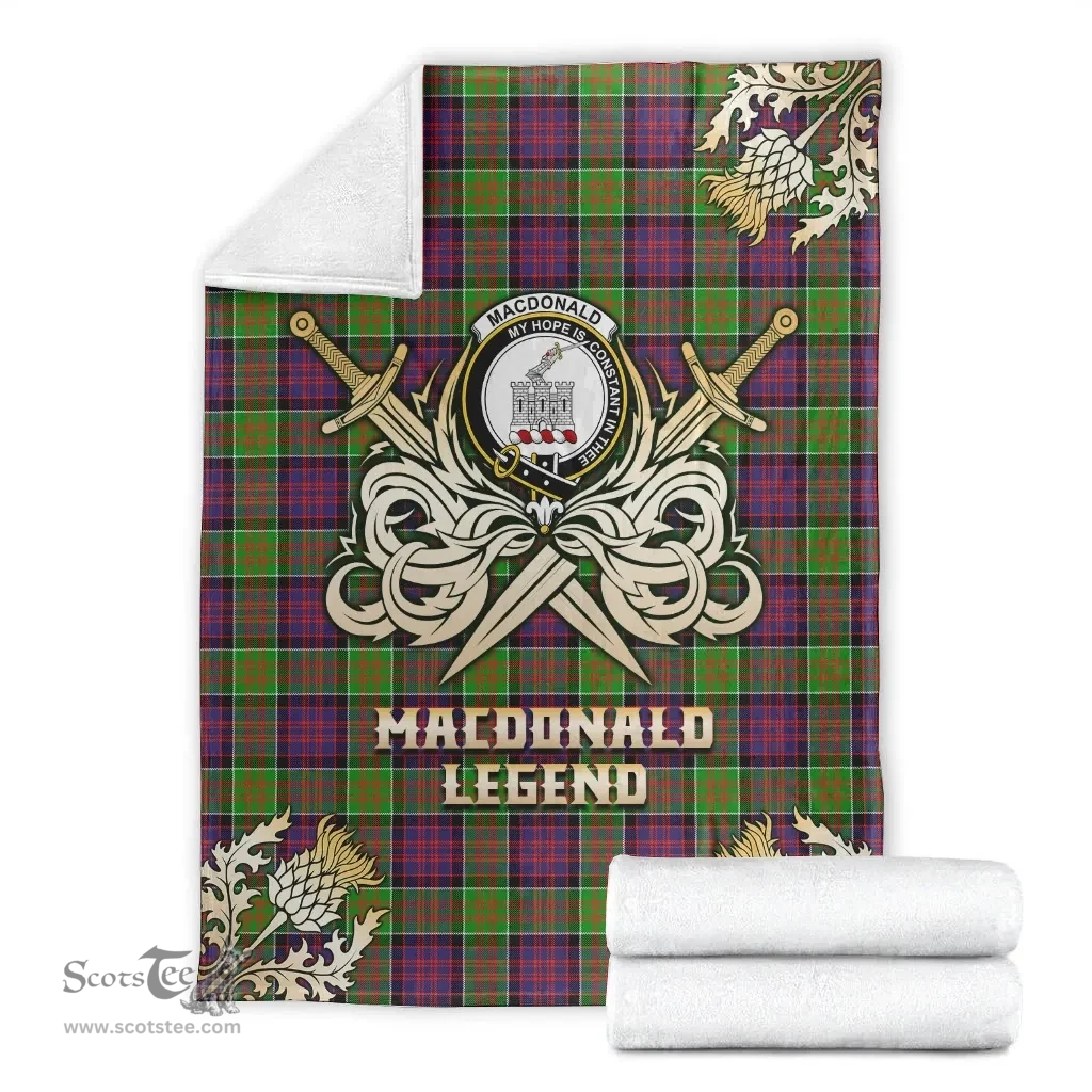 Scottish Premium Blanket MacDonald of Clanranald Clan Tartan Blanket - Gold Courage Style Scottish Plaid Tartan Plaid