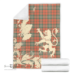 Scottish SCOTT ANCIENT Clan Tartan Blanket -  Lion Thistle Map Style Scottish Plaid Tartan Plaid