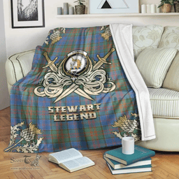 Scottish Premium Blanket Stewart of Appin Hunting Ancient Clan Tartan Blanket - Gold Courage Style Scottish Plaid Tartan Plaid
