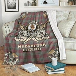 Scottish Premium Blanket MacGregor Hunting Ancient Clan Tartan Blanket - Gold Courage Style Scottish Plaid Tartan Plaid