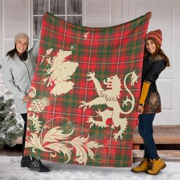 Scottish Hay Modern Clan Tartan Blanket -  Lion Thistle Map Style Scottish Plaid Tartan Plaid